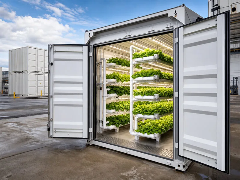 Leafy greens container farm